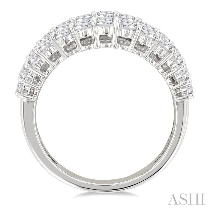 2 3/8 Ctw Baguette and Round Cut Diamond Fashion Band in 14K White Gold