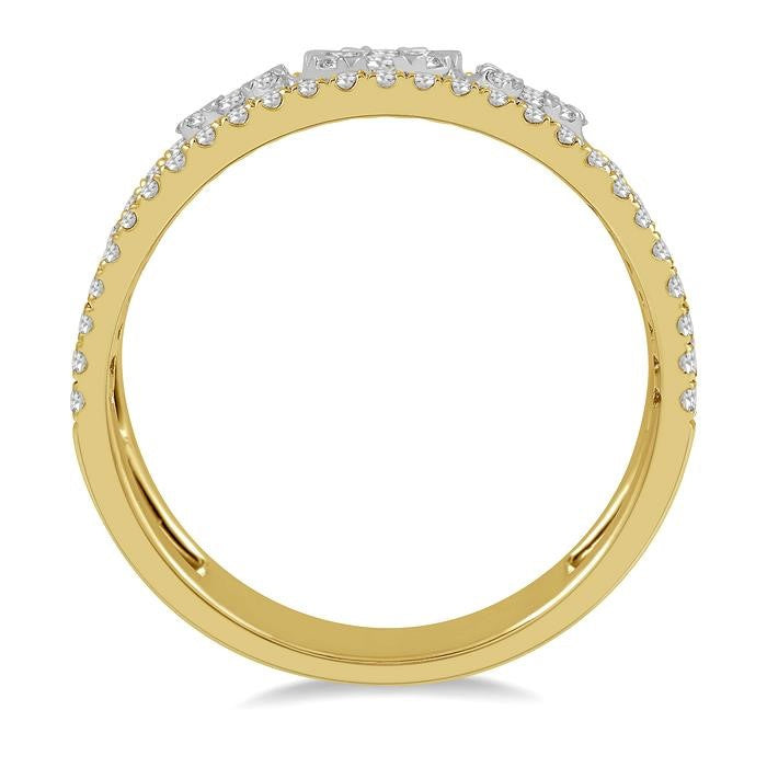 1/2 Ctw Shine Bright Round Cut Diamond Ladies Ring in 14K Yellow and White Gold