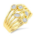 1/2 Ctw Bezel Set Mixed Cut Diamond Fashion Ring in 14K Yellow Gold