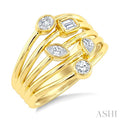 1/2 Ctw Bezel Set Mixed Cut Diamond Fashion Ring in 14K Yellow Gold