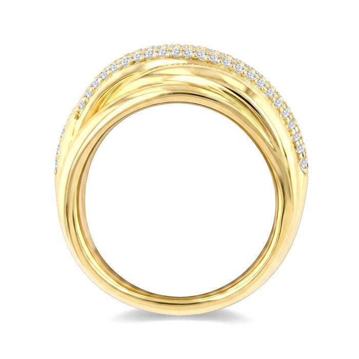 1/2 Ctw Round Cut Diamond Aeris Gold Twisted Fashion Ring in 14K Yellow Gold