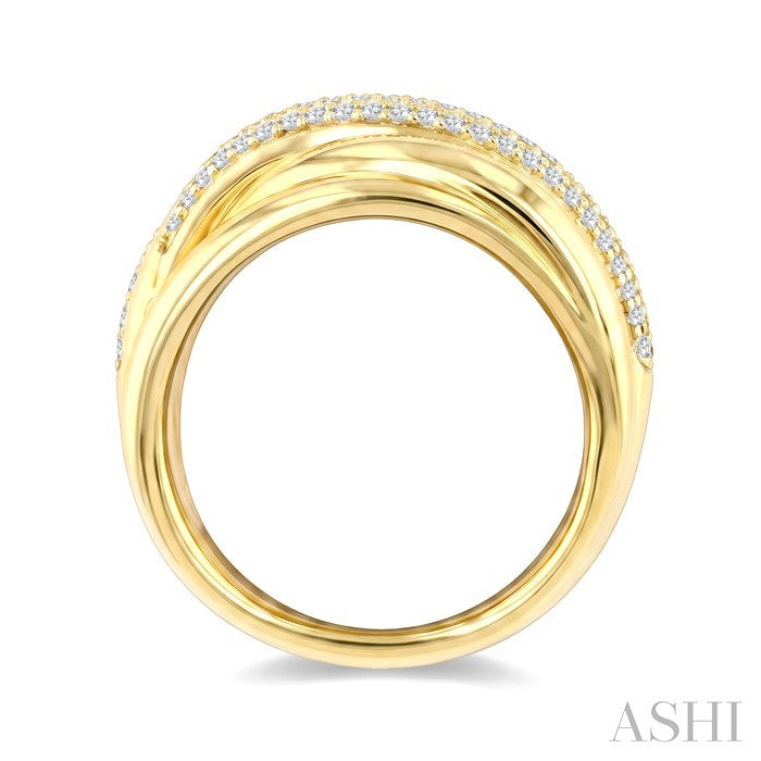 1/2 Ctw Round Cut Diamond Aeris Gold Twisted Fashion Ring in 14K Yellow Gold