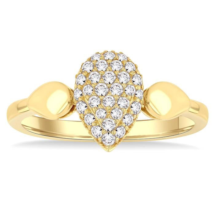 ThSolIs 14K Yellow Gold Diamond Ring