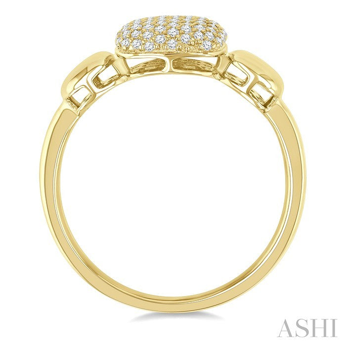 1/4 Ctw Cushion Shape Mount Pave Set Round Cut Diamond Ring in 10K Yellow Gold