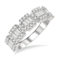 3/4 Ctw Baguette and Round Cut Diamond Fusion Ring in 14K White Gold