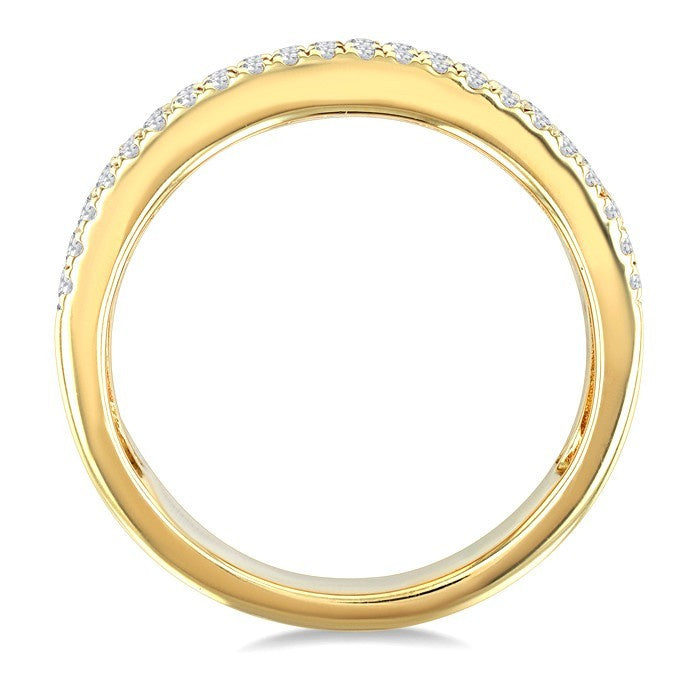5/8 Ctw Wide 4-Stone Oval & Round Cut Diamond Fashion Band in 14K Yellow Gold