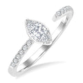 3/8 Ctw Marquise and Round Cut Diamond Fashion Open Ring in 14K White Gold