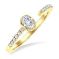 3/8 Ctw Oval and Round Cut Diamond Fashion Open Ring in 14K Yellow Gold