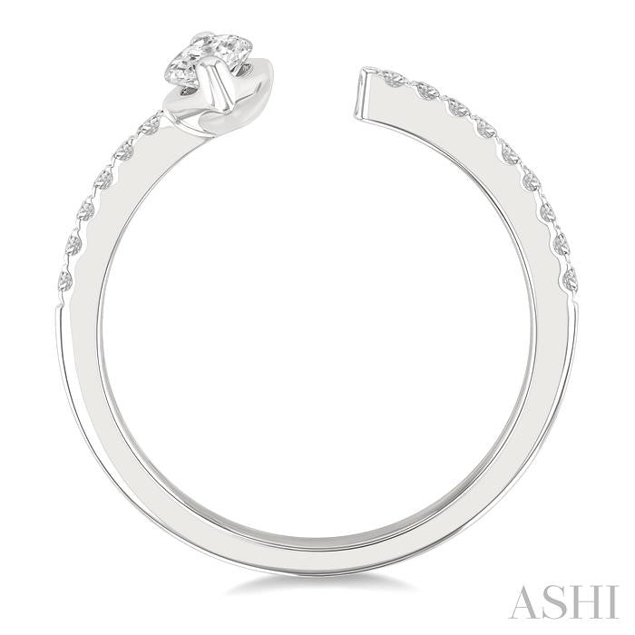 3/8 Ctw Marquise and Round Cut Diamond Fashion Open Ring in 14K White Gold