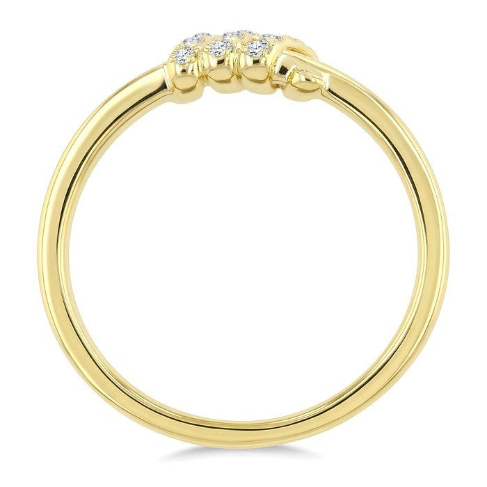 1/10 Ctw Round Cut Diamond Twine Fashion Ring in 10K Yellow Gold