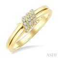 1/10 Ctw Round Cut Diamond Twine Fashion Ring in 10K Yellow Gold