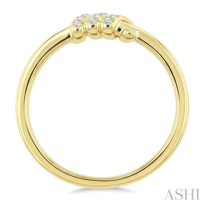 1/10 Ctw Round Cut Diamond Twine Fashion Ring in 10K Yellow Gold