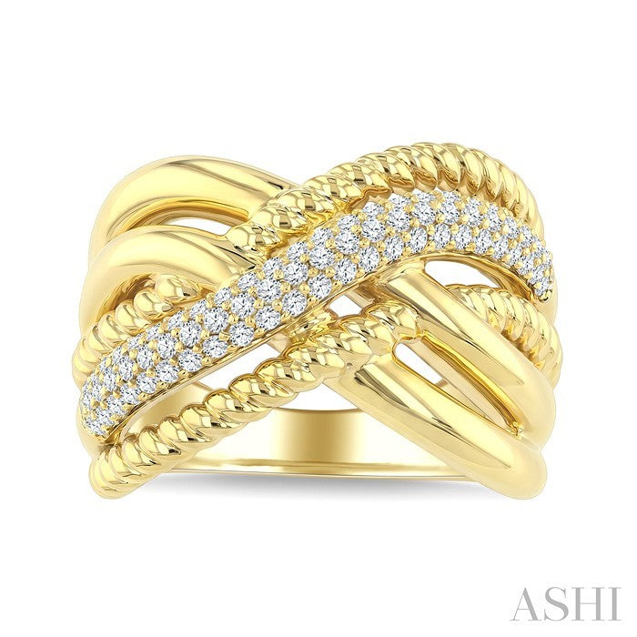 1/2 Ctw Round Cut Diamond Aeris Gold Twisted Fashion Ring in 14K Yellow Gold