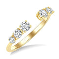 5/8 Ctw Graduated Round Cut Diamond Open Fashion Ring in 14K Yellow Gold