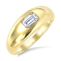 1/2 Ctw East-West Set Octagon Cut Diamond Aeris Gold Solitaire Fashion Ring in 14K Yellow Gold