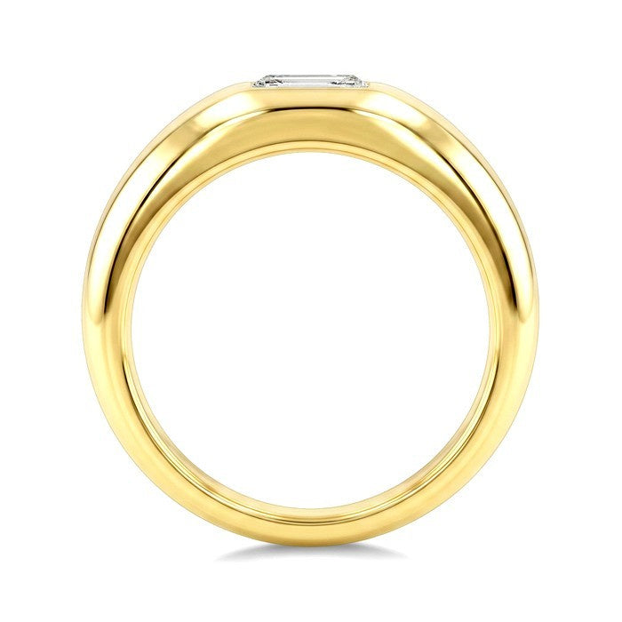 1/2 Ctw East-West Set Octagon Cut Diamond Aeris Gold Solitaire Fashion Ring in 14K Yellow Gold