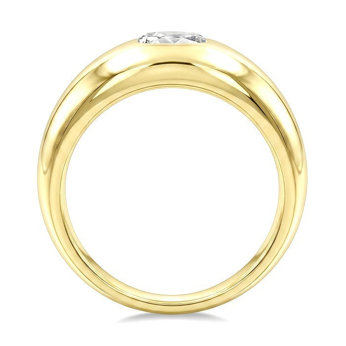 1/2 Ctw Aeris Gold East-West Set Oval Cut Diamond Solitaire Fashion Ring in 14K Yellow Gold