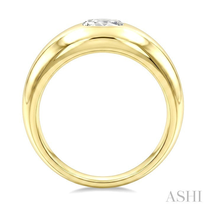 1/2 Ctw Aeris Gold East-West Set Oval Cut Diamond Solitaire Fashion Ring in 14K Yellow Gold