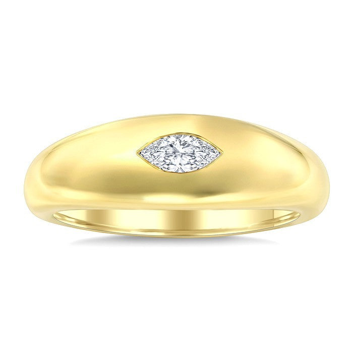 1/4 Ctw Marquise Cut Diamond Aeris Gold East-West Fashion Ring in 14K Yellow Gold