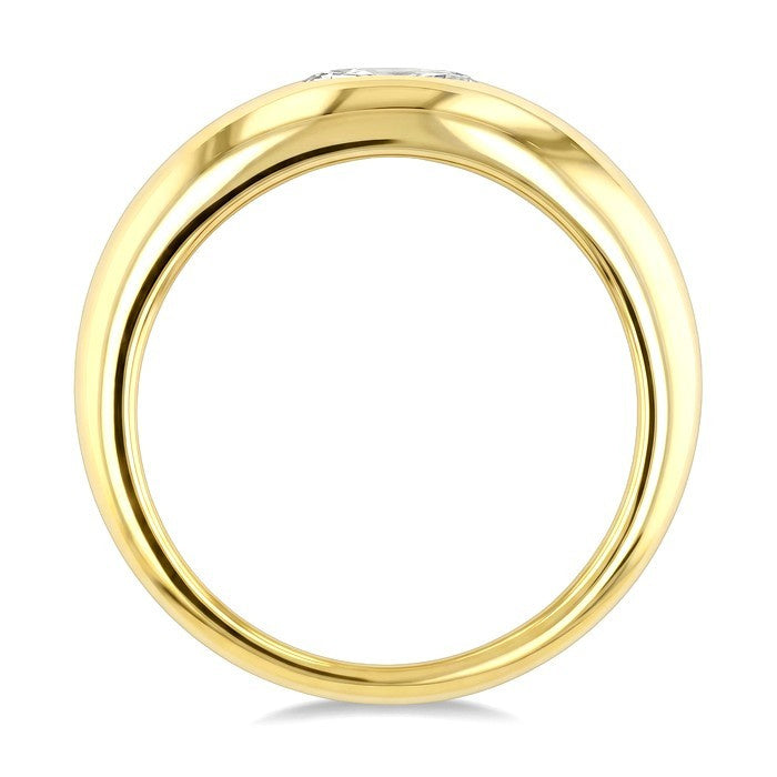 1/4 Ctw Oval Cut Diamond Aeris Gold East-West Fashion Ring in 14K Yellow Gold