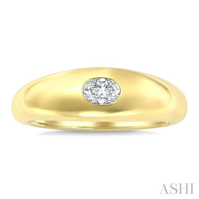1/4 Ctw Oval Cut Diamond Aeris Gold East-West Fashion Ring in 14K Yellow Gold
