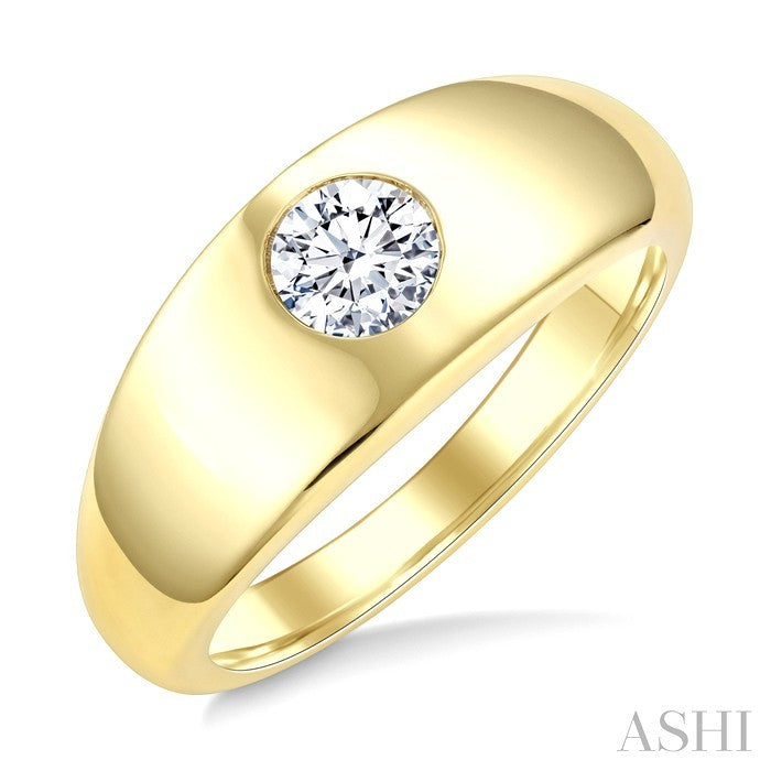 1/4 Ctw Round Cut Diamond Aeris Gold Fashion Ring in 14K Yellow Gold