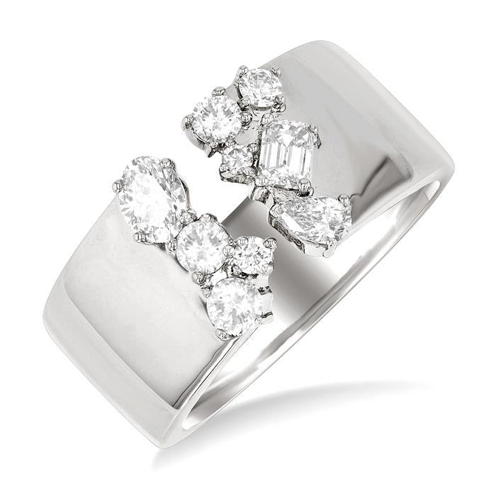 Bold Mixed Shape Diamond Fashion Open Band