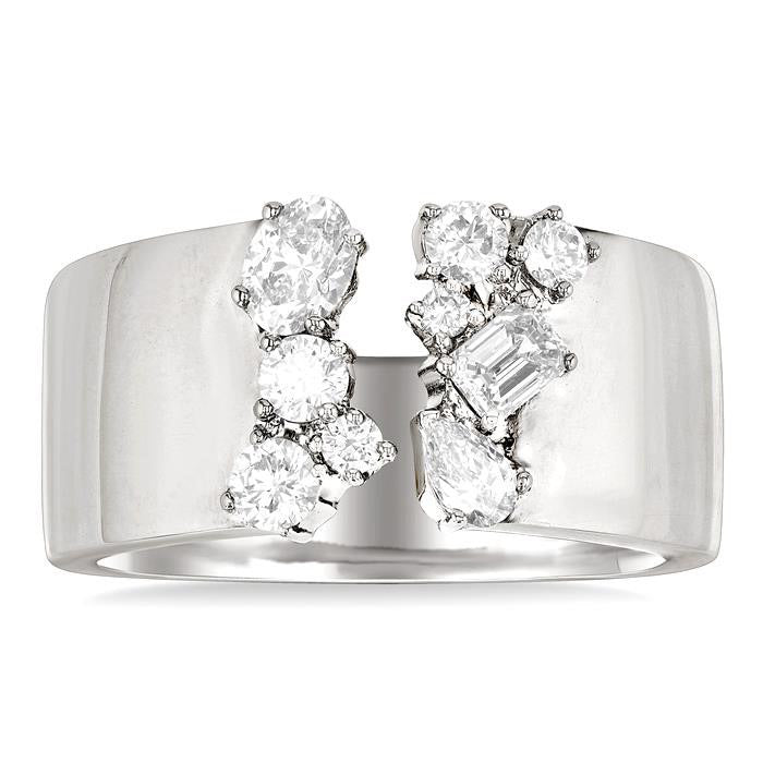 Bold Mixed Shape Diamond Fashion Open Band