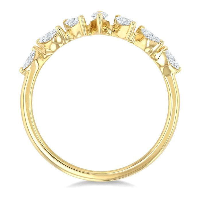 1/3 Ctw Wave Scatter Marquise Cut Diamond Fashion Band in 14K Yellow Gold