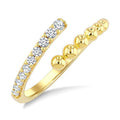 1/6 Ctw Round Cut Bead Bijoux Diamond Wrap Beaded Ring in 10K Yellow Gold