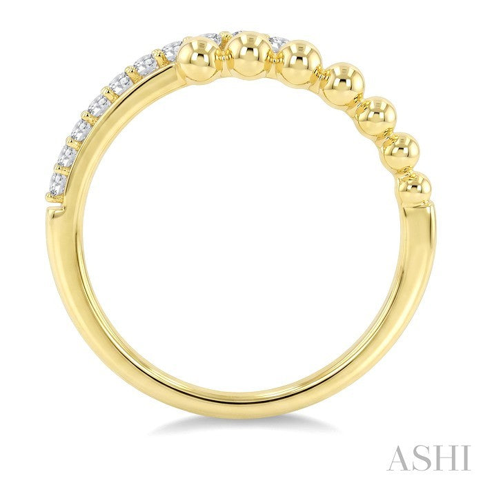 1/6 Ctw Round Cut Bead Bijoux Diamond Wrap Beaded Ring in 10K Yellow Gold