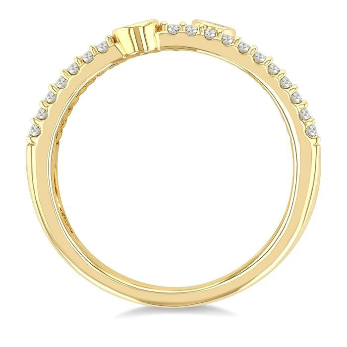 Round Shape 3 Row Diamond Band