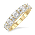 1 1/5 Ctw Double Baguette and Round Cut Diamond Fashion Band in 14K Yellow Gold