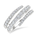 1 Ctw Spiral Round Cut Diamond Fashion Open Wrap Band in 14K White Gold