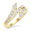 Pear Shape 2 Stone Diamond Fashion Open Band
