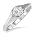 1/6 Ctw Cushion Shape Shine Bright Diamond Ring in 14K White Gold