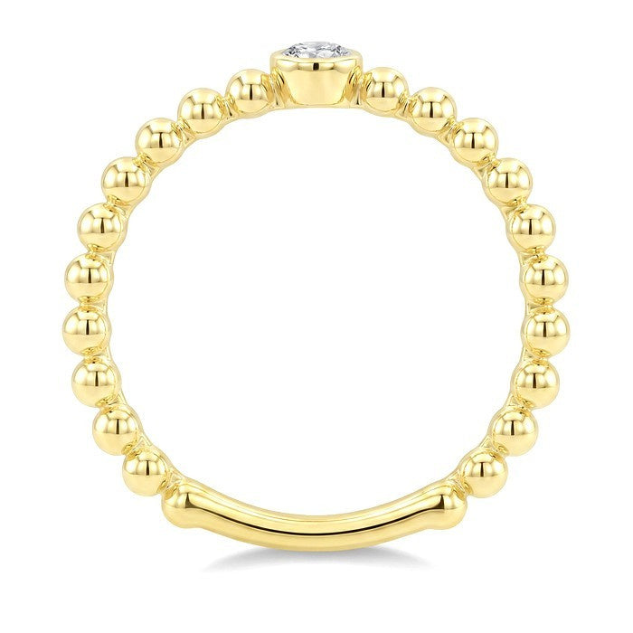 1/10 Ctw Bezel Set Round Cut Bead Bijoux Diamond Beaded Ring in 10K Yellow Gold