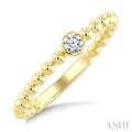 1/10 Ctw Bezel Set Round Cut Bead Bijoux Diamond Beaded Ring in 10K Yellow Gold