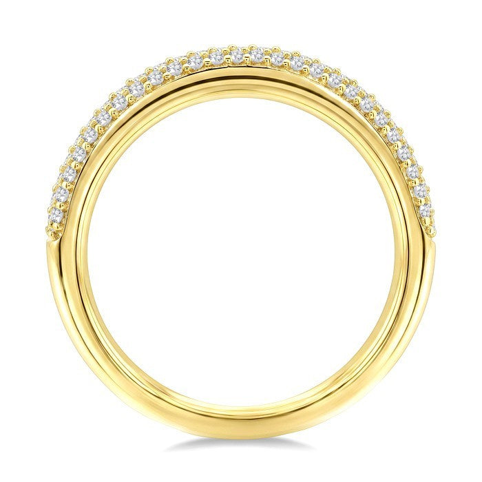 1/3 Ctw Round Cut Diamond Aeris Gold Semi Solid Fashion Band in 14K Yellow Gold