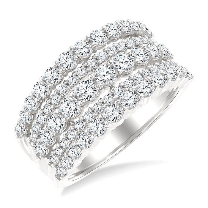 1 3/4 Ctw Round Cut Diamond Bold Fashion Band in 14K White Gold