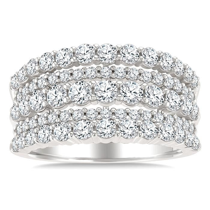 1 3/4 Ctw Round Cut Diamond Bold Fashion Band in 14K White Gold
