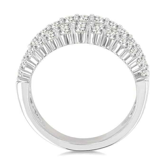 1 3/4 Ctw Round Cut Diamond Bold Fashion Band in 14K White Gold