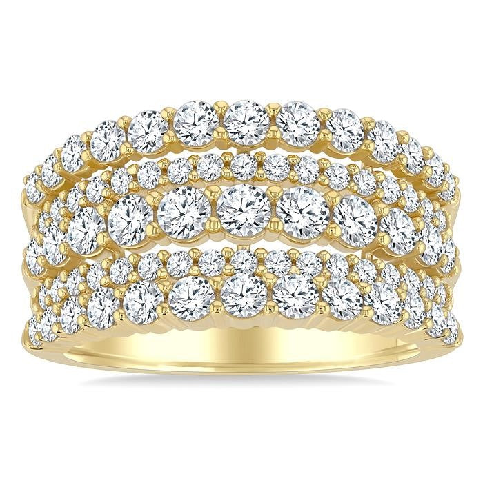 1 3/4 Ctw Round Cut Diamond Bold Fashion Band in 14K Yellow Gold