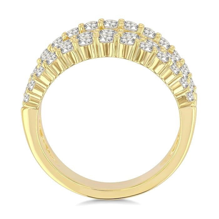 1 3/4 Ctw Round Cut Diamond Bold Fashion Band in 14K Yellow Gold