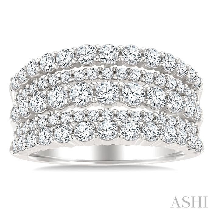 1 3/4 Ctw Round Cut Diamond Bold Fashion Band in 14K White Gold