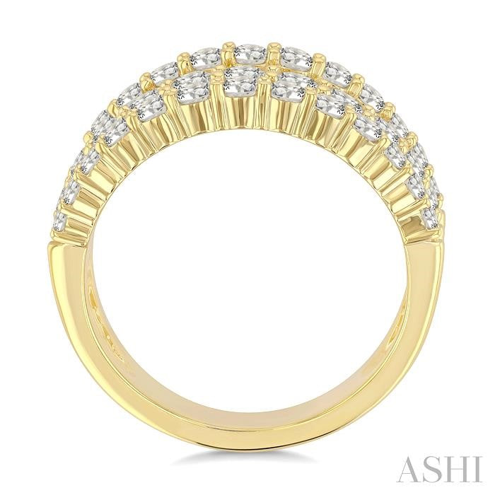 1 3/4 Ctw Round Cut Diamond Bold Fashion Band in 14K Yellow Gold