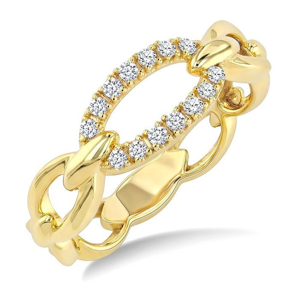 1/6 Ctw Open Link Round Cut Diamond Fashion Ring in 14K Yellow Gold