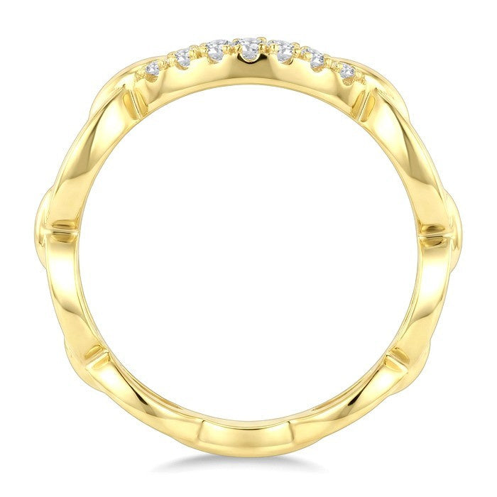 1/6 Ctw Open Link Round Cut Diamond Fashion Ring in 14K Yellow Gold