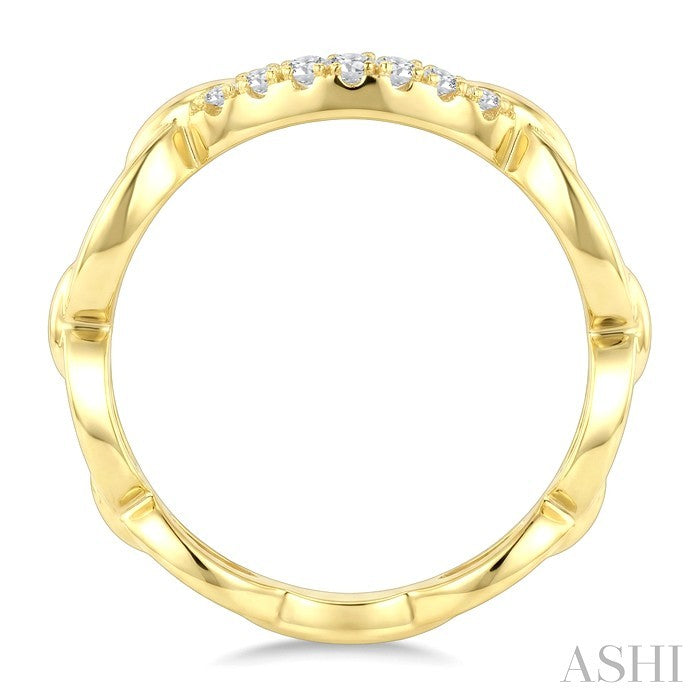 1/6 Ctw Open Link Round Cut Diamond Fashion Ring in 14K Yellow Gold