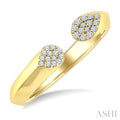 1/6 Ctw Round Cut Diamond Twin Cluster Fashion Ring in 10K Yellow Gold